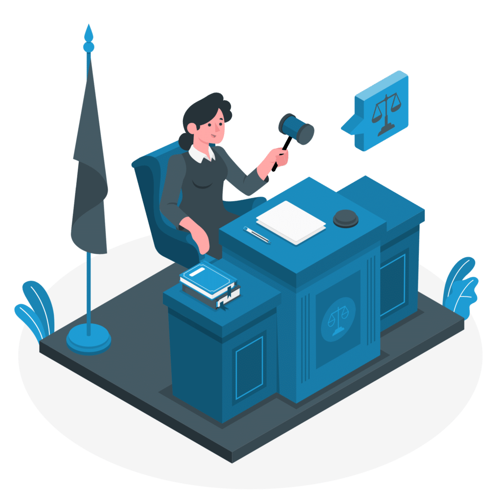 Illustration du bureau du juge