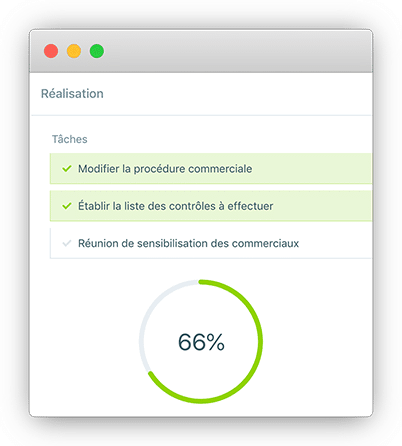 Capture d'écran du logiciel Pyx4 réalisation et avancement des tâches